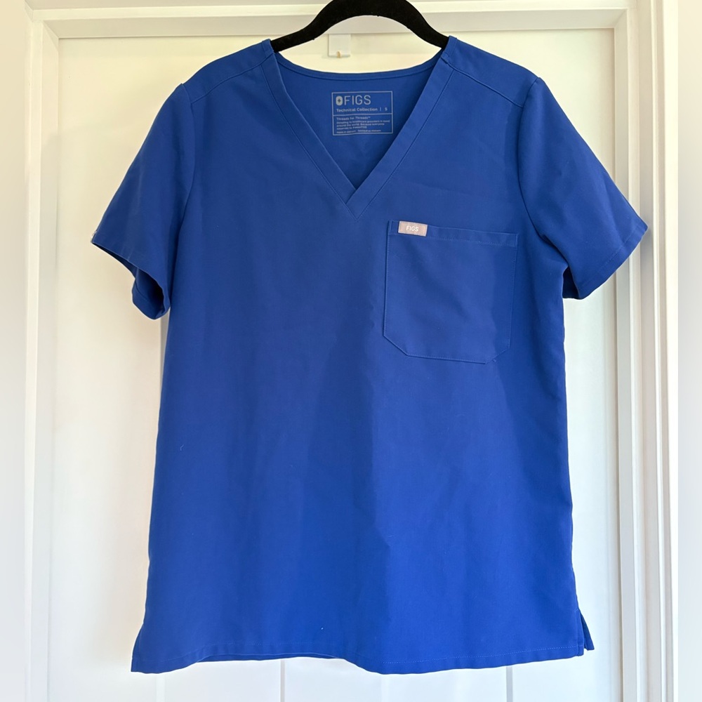 Cobalt Blue FIGS scrub top